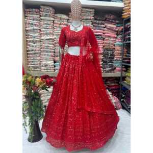Designer <b>Lehenga</b> Choli for Parties Embroidered Sequence Work for Indian & Pakistani Clothing - Product Image 4