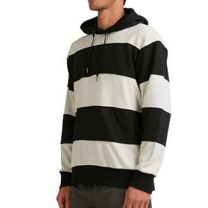 Sweat à capuche demi-zippé pour homme de haute qualité, color-block, 100 % coton, coupe oversize, décontracté, pour l'hiver, à prix de gros - Product Image 4