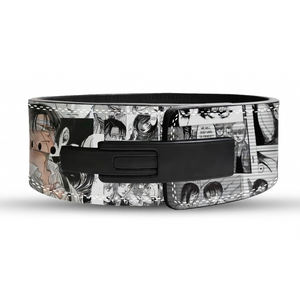 Cinturón de Powerlifting Power Punch Premium de Cuero Vacuno de 10 mm, Transpirable, para Fisicoculturismo, con Hebilla Metálica Ajustable, Diseño de Levi Ackerman Anime - Product Image 4