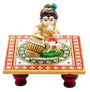 Sculpture de Dieu Krishna debout en marbre blanc pur à 100 %, peinte à la main et colorée, pour la prière, la maison et les cadeaux, au prix le plus bas - Product Image 2