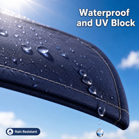 Bimini Top Pliable à 4 Arceaux pour Bateau, Housse de Protection Marine 600D Imperméable Anti-UV, Auvent Pare-Soleil pour Bateau de Pêche et Petit Yacht