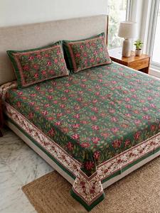 Draps de lit king size aspect naturel, 2 taies d'oreiller réversibles, tissu respirant, imprimé moderne, quantité en gros, directement de l'usine - Product Image 6