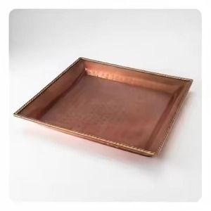 Premium <b>Copper</b> Serving Tray Elegant Serving Platter for Tea Coffee Snacks Drinks in Dining <b>Table</b> Kitchen and Hotel Use - Product Image 5