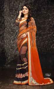 Sari elegante y moderno con blusa para mujer que le da un aspecto elegante en la oficina, bodas, fiestas, festivales, la vida diaria y en todas las ocasiones. - Product Image 2