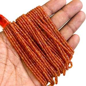 Perles facettées en saphir orange naturel, 16 pouces, 2,2-4 mm, perles de pierres précieuses en saphir orange pour la fabrication de bijoux, vente en gros - Product Image 2