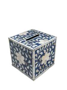 Boîte à mouchoirs PearlMuse en nacre, motif personnalisé élégant, support en mosaïque de coquillages pour intérieurs de luxe - Product Image 4