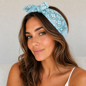 Bandana carrée unisexe en coton style bohème, accessoires de plage d'été, bandana imprimé à la main - Product Image 1