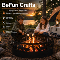 Anneau de foyer portable de 36 pouces avec insert en acier pour foyer extérieur, idéal pour le camping, la terrasse et le jardin - Fabrication OEM