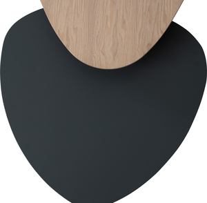 <b>White</b> Wash Nested <b>Coffee</b> <b>Table</b> Set of 2 with Pebble-Shaped Tops and Solid Wood Tripod Legs for Modern Living Room - Product Image 3