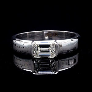 แหวนหมั้นทรงหัวใจ AMBER JEWELS คลาสสิค ยูนิเซ็กส์ ทองคำขาว 18K ชุบโรเดียมแท้ ประดับเพชรธรรมชาติ ทรงหัวใจ ฝังแบบ Prong Setting รับรองโดย IGI ไซส์ 15 - Product Image 1