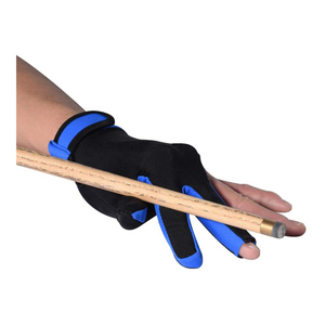 Three-Finger Snooker Glove Black Blue Non-Slip Nylon For Billiard Game Breathable Quick Dry Fast Turnarround OEM Service - Product Image 6