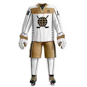 Ensembles d'uniformes de hockey sur glace unisexes de haute qualité, 100 % nylon, style sportif, confortables, respirants, design personnalisé, vente chaude - Product Image 4