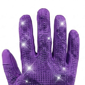 Sports Safety Eco-Friendly Thermal Full Purple Wrist Length Breathable Polyester Sporty Style Spring Autumn <b>Gloves</b> - Product Image 2