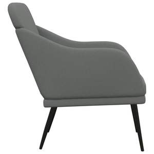 Fauteuil moyen en tissu gris foncé 100% polyester, chaise de salon avec structure en métal et contreplaqué - Product Image 4