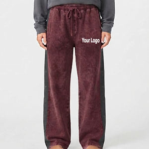 Premium Quality 100% Cotton <b>Fleece</b> Acid Washed Breathable Baggy Sweatpants Custom Printed Logo Casual Style <b>Joggers</b> For <b>Women</b> - Product Image 4