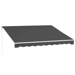 Tenda Parasole Elettrica Retrattile UV 3,6x3m con Telecomando e Manovella Manuale per Terrazze - Product Image 1