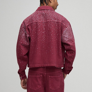 Chaqueta vaquera extragrande para hombre, estilo streetwear, corte holgado, con logotipo bordado personalizado en la parte delantera, diseño vintage de invierno, venta al por mayor - Product Image 5