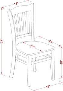 East West Furniture Groton <b>Dining</b> <b>Chairs</b> with Slat Back & Solid Wooden Seat, <b>Set</b> <b>of</b> <b>2</b>, Oak - Product Image 2