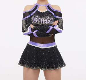 Uniformes de cheerleading personnalisés pour club, avec strass, pour compétitions All Stars, différentes couleurs et tailles, haute qualité - Product Image 1