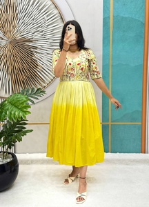 New Launching Dual-Color Pure Mul Mul Cotton Frock Gown Full Stitched Summer Wear Stylish Women Regular Fit Casual Quick Dry - Product Image 4