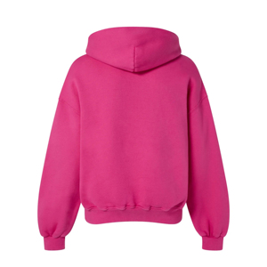 Sweat à capuche en molleton respirant avec logo frontal, en mélange de coton épais, couleur unie, hiver 2026 - Product Image 3
