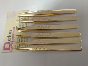 Eyelash Grip Tweezers For Eyelash Extension Professional Isolation Tweezers Custom Logo Gold Russian Volume Lash Tweezer - Product Image 2