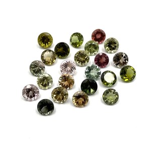 Turmalina natural multicolor de corte redondo, piedra preciosa de 6 mm, turmalina facetada para la fabricación de joyas, certificada por IGI. - Product Image 4