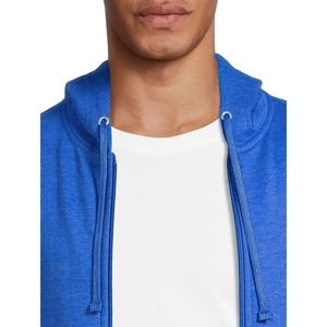 Sweat à capuche zippé décontracté pour homme en polyester/coton, coupe régulière, 300 GSM, en molleton tricoté teint uni, respirant pour l'hiver - Product Image 5