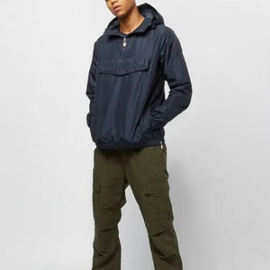 Designer Half Zipper Jacket Men <b>Black</b> Solid Color Jacket Lightweight <b>Windbreaker</b> Jacket - Product Image 3