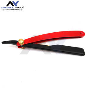 Navaja de Afeitar Profesional para Barbería, Negra, Roja y Dorada, Clásica, de Acero Inoxidable, Plegable, para Barbería y Cuidado Personal en Casa - Product Image 3