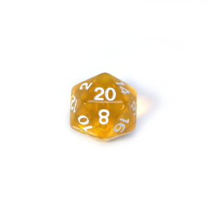 Acrylic Transparent Yellow <b>Polyhedral</b> <b>Dice</b> D20 Resin DND <b>Dice</b> for RPG Tabletop Game Game Accessories Board Game - Product Image 6