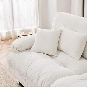 Divano Cloud a 2 Posti in Ciniglia per Soggiorno, Include 2 Cuscini Lombari e 2 Cuscini Decorativi - Product Image 5