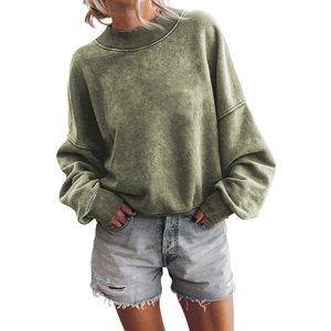 Sudadera y Hoodies con Logo Camuflaje Verde Mineral para Mujer, Jersey de Manga Larga Vintage con Apliques Bordados, Vendedor OEM/ODM - Product Image 4