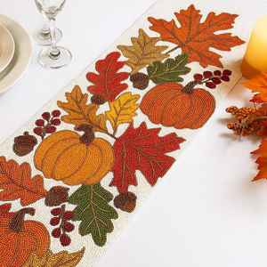 Caminos de mesa modernos de cuentas de cristal florales, centros de mesa, caminos de mesa para buffet, platos base y caminos de mesa de comedor con cuentas de cristal - Product Image 3