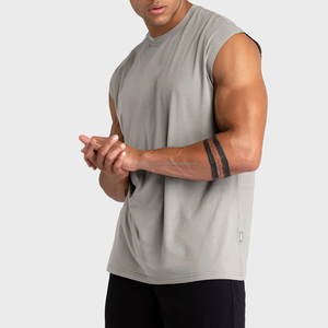 Débardeur à col rond confortable de haute qualité pour hommes, ample, respirant, sans manches, t-shirt, veste pour logo personnalisé - Product Image 3