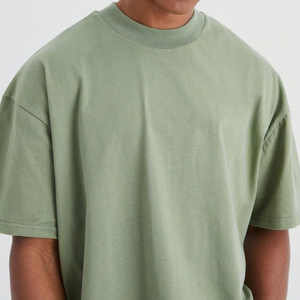 High Quality Wholesale Men 100% Cotton Boxy Fit T-Shirt for Men Drop-Shoulder Cropped Hem Print Vintage T Shirts - Product Image 4
