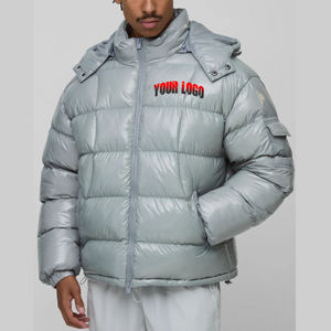 Chaqueta Bomber de Invierno para Hombre 100% Personalizada de Alta Gama con Cuello Alto, Diseño con Capucha de Tela de Lana - Tallas Grandes al por Mayor - Product Image 1