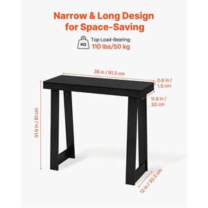 Modern 36-Inch Wooden Rectangle <b>Console</b> Table Narrow Long Sofa Accent Stand with Desk Feature for Entrance or Behind Couch - Product Image 3