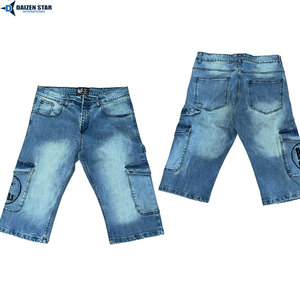 กางเกงยีนส์ขาสั้นลำลองผู้ชาย สีซีด ทรงกลาง เอวกลาง ปักลาย ระบายอากาศได้ดี สไตล์สตรีทแวร์ สำหรับฤดูร้อนและฤดูใบไม้ผลิ - Product Image 5