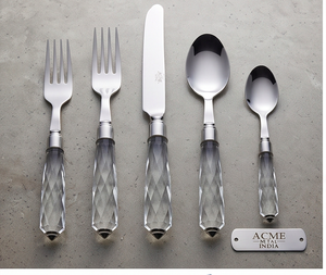 Luxury <b>Crystal</b> Handle Flatware Set Stainless Steel Elegant Silver Finish Rust Proof Dishwasher Safe Wedding Tableware And Hotel - Product Image 1