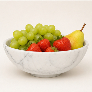 Bol en marbre blanc naturel sculpté à la main, bol à fruits en pierre de luxe, centre de table minimaliste moderne, bol décoratif pour la décoration de la maison - Product Image 6