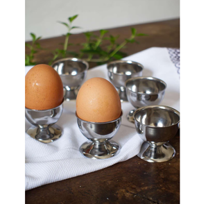 Vente en gros de supports à œufs personnalisés avec logo, 6 pièces, pour restaurants et cuisines, finition miroir argenté - Product Image 1