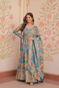 Colecciones Premium de Salwar Kameez Listos para Usar, Diseño de Alta Costura, Estilo Indio Pakistaní, para Bodas y Fiestas, Colección de Verano, Seda Rusa de Alta Calidad - Product Image 4