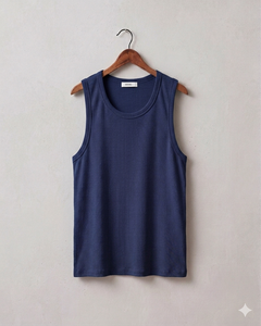 Camiseta sin mangas BEANO para hombre, cuello redondo, informal, tejida, color negro liso, de algodón, para verano, en oferta. - Product Image 4