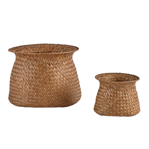 Cestas tejidas de bambú de alta calidad, macetas multifunción de 2 tamaños para el hogar, jardín y sala de estar, macetas y macetas OEM ODM - Product Image 1