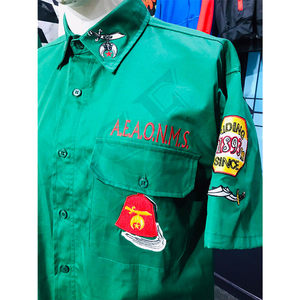Camisa Verde Personalizada de los Shriners – Bordada con la frase “I Am Our Mystic Temple 2002” – Regalia Masónica - Product Image 4