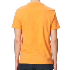 T-shirt décontracté à manches courtes pour homme, col rond, tricoté, coupe classique, 100% coton, couleur unie orange, 2027 - Product Image 4
