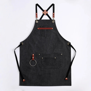 Delantal de Trabajo HARAZ INTERNATIONAL HRE-92 Unisex de Cuero Genuino Marrón con Diseño Cruzado en la Espalda, Antipolvo, Detectable por Rayos X, Múltiples Bolsillos - Product Image 1