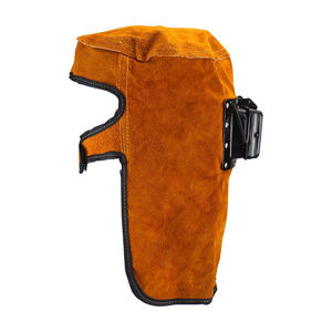 Cowhide Split Leather Welding Hood With Neck Shoulder Drape Welding <b>Caps</b> FR Treated Material Head Protection Welders Hood - Product Image 4