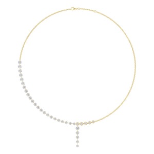 Collier chaîne lariat avec pendentif en diamant de laboratoire rond taillé, 6,84 CTW, or rose 9 carats, 16 pouces - Product Image 6
